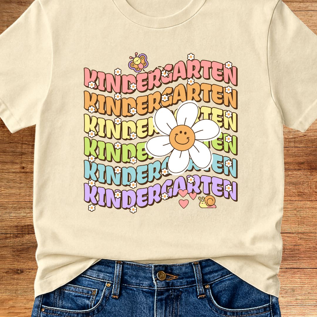 Kindergarten Daisy Teacher T-Shirt - teachngear