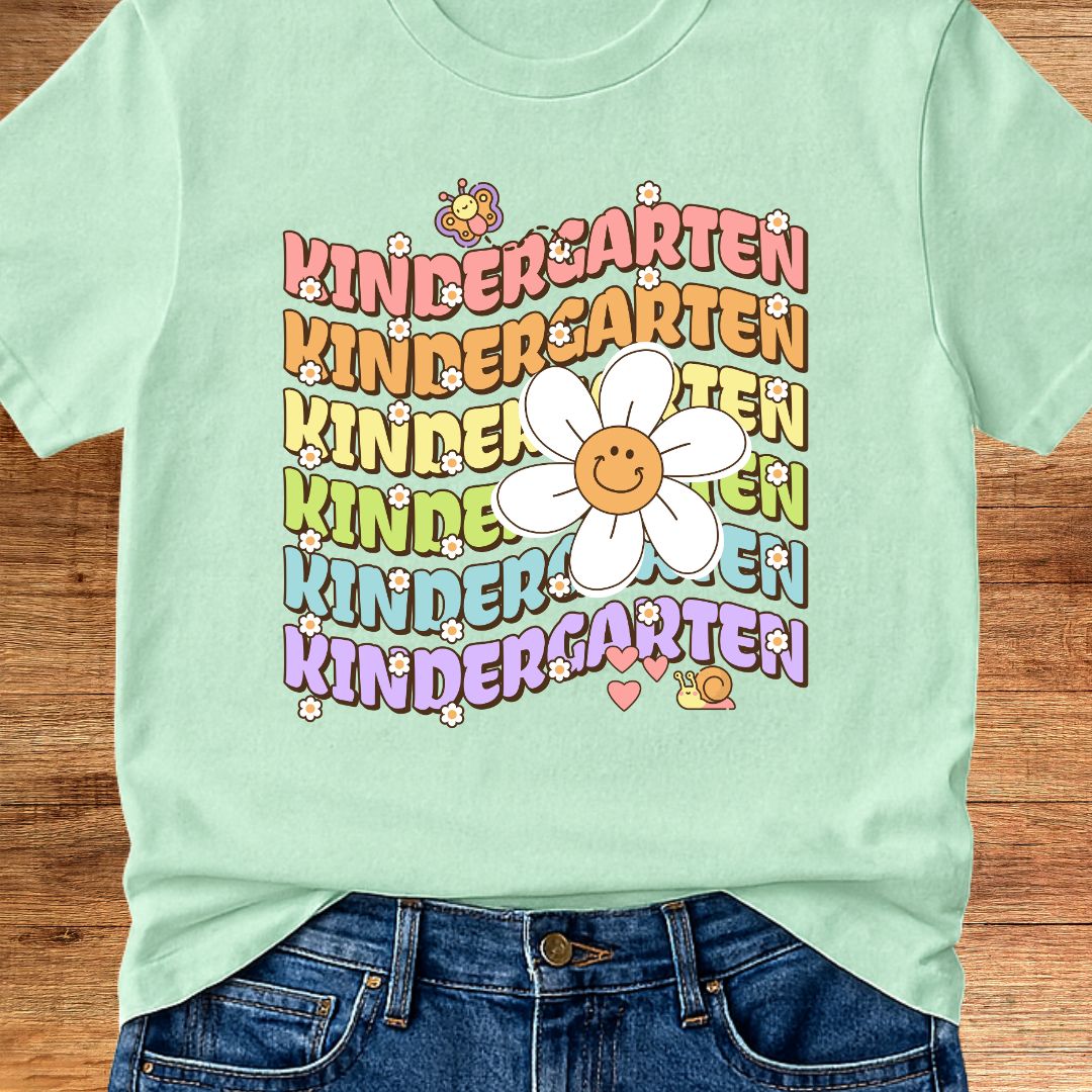 Kindergarten Daisy Teacher T-Shirt - teachngear