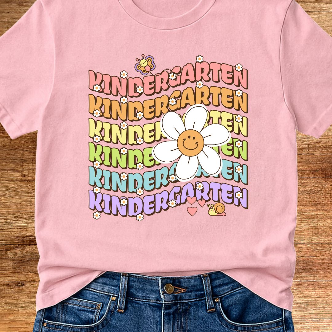 Kindergarten Daisy Teacher T-Shirt - teachngear