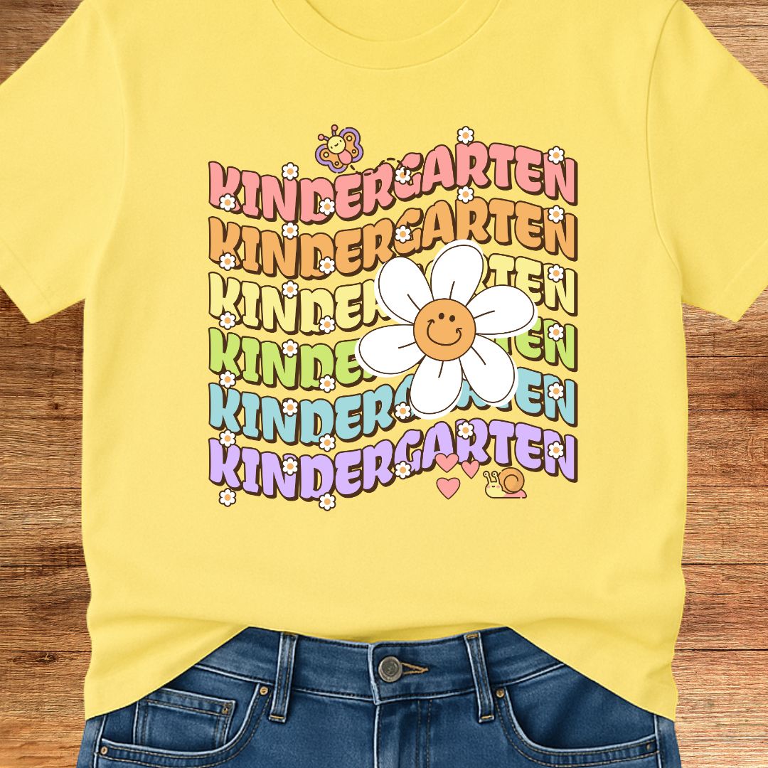Kindergarten Daisy Teacher T-Shirt - teachngear