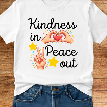 Kindness In Peace Out Teacher T-Shirt - teachngear