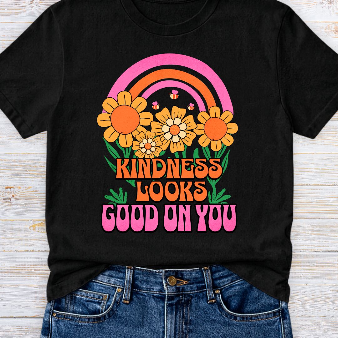 Kindness Looks Good on You 2 Teacher T-Shirt - teachngear