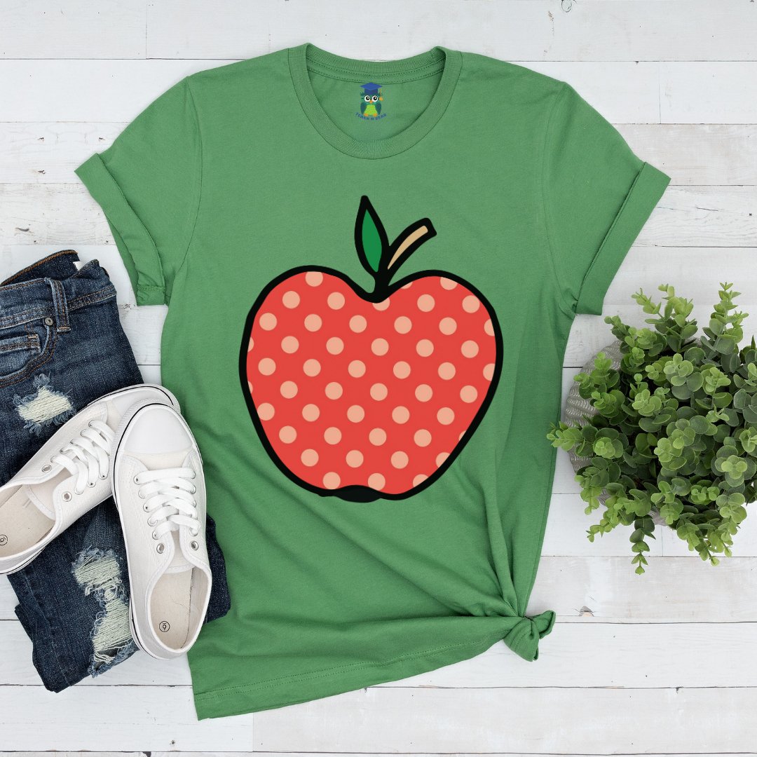 Large Spotty Apple Teacher Shirt - teachngear