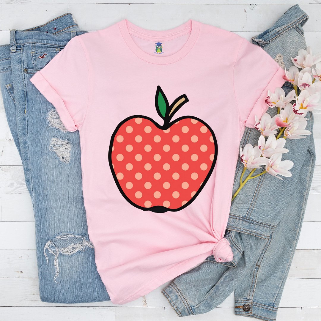 Large Spotty Apple Teacher Shirt - teachngear