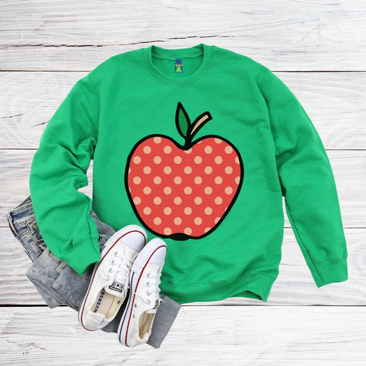 Large Spotty Apple Teacher Sweatshirt - teachngear