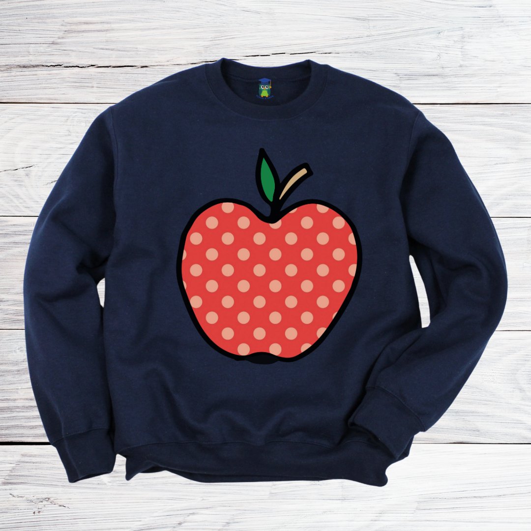 Large Spotty Apple Teacher Sweatshirt - teachngear