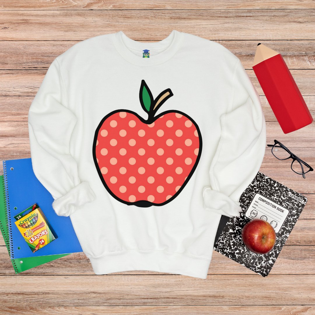 Large Spotty Apple Teacher Sweatshirt - teachngear