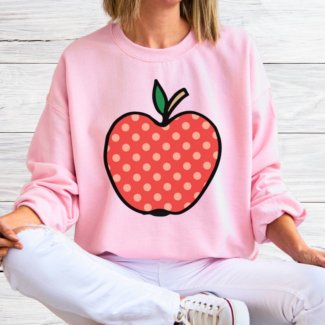 Large Spotty Apple Teacher Sweatshirt - teachngear