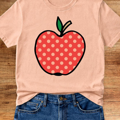 Large Spotty Apple Teacher T-Shirt - teachngear