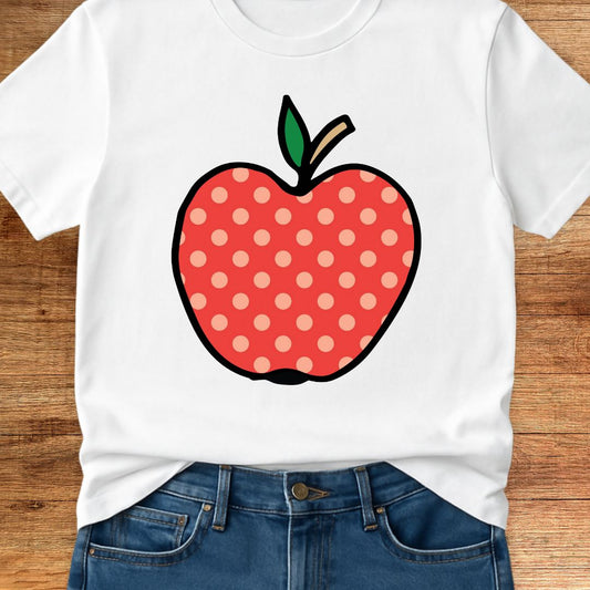 Large Spotty Apple Teacher T-Shirt - teachngear
