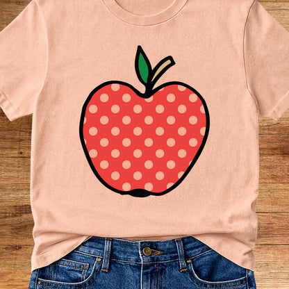 Large Spotty Apple Teacher T-Shirt - teachngear