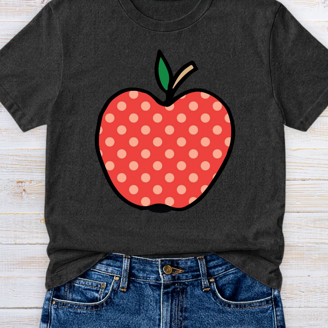 Large Spotty Apple Teacher T-Shirt - teachngear