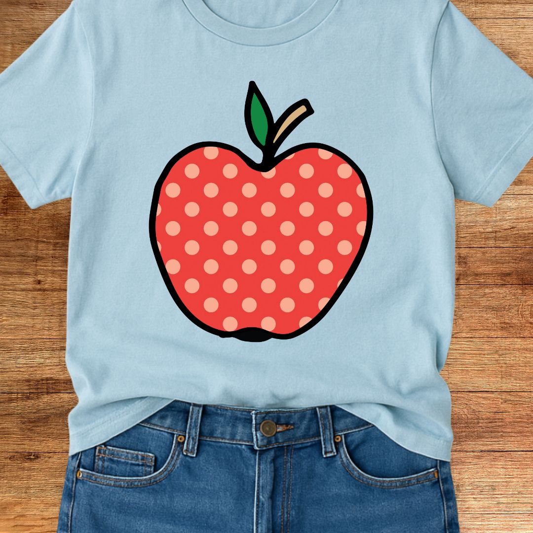 Large Spotty Apple Teacher T-Shirt - teachngear