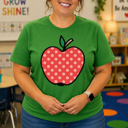 Large Spotty Apple Teacher T-Shirt - teachngear