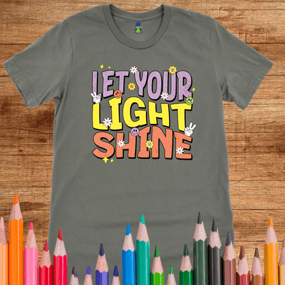 Let Your Light Shine Teacher T-Shirt - teachngear