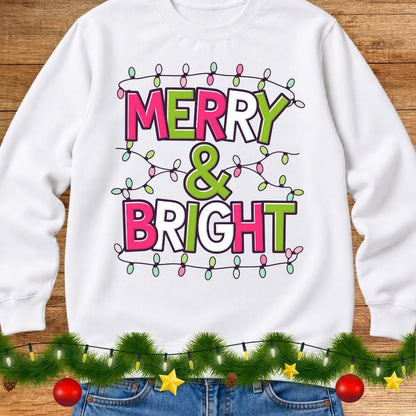 Merry and Bright Christmas Sweatshirt - teachngear