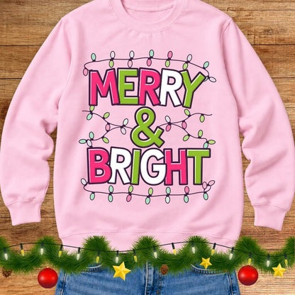 Merry and Bright Christmas Sweatshirt - teachngear