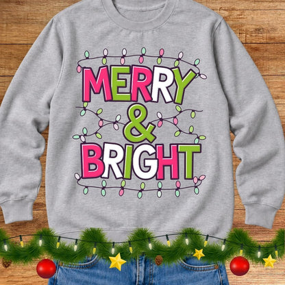 Merry and Bright Christmas Sweatshirt - teachngear