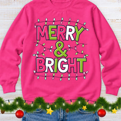 Merry and Bright Christmas Sweatshirt - teachngear