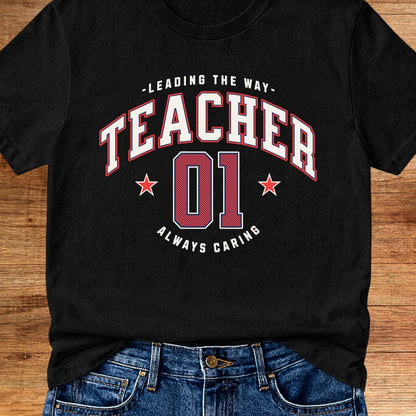Number 01 Teacher T-Shirt - teachngear