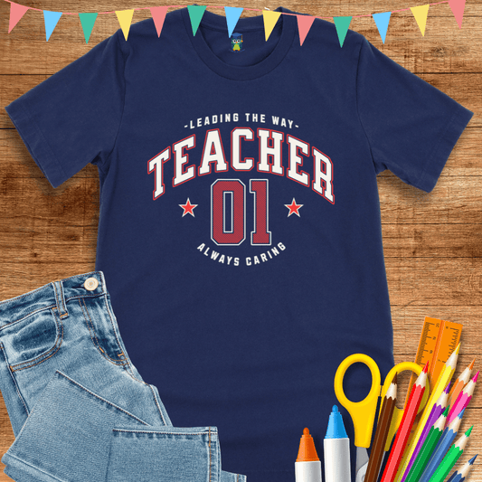 Number 01 Teacher T-Shirt - teachngear