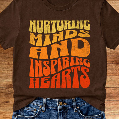 Nurturing Minds Inspiring Hearts Teacher T-Shirt - teachngear