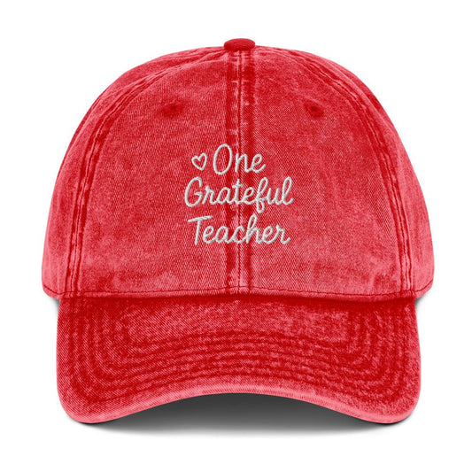 One Grateful Teacher Cotton Twill Cap - teachngear
