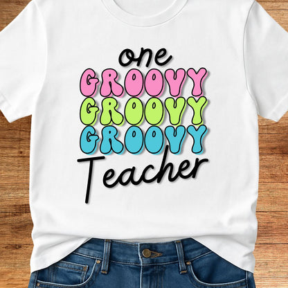 One Groovy Teacher T-Shirt - teachngear