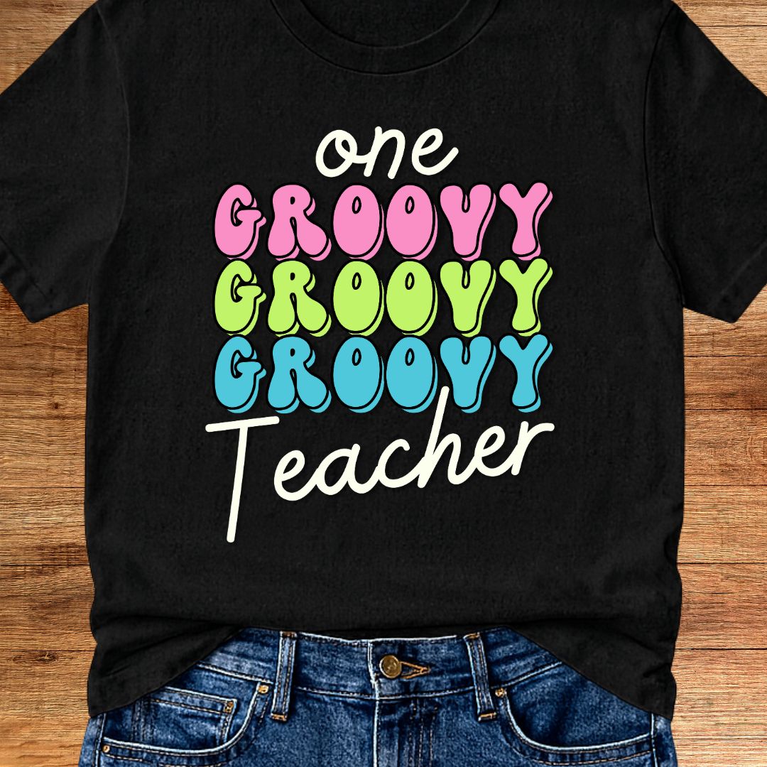 One Groovy Teacher T-Shirt - teachngear
