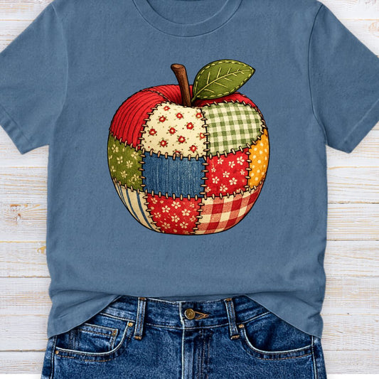 Patchwork Apple Teacher T-Shirt - teachngear