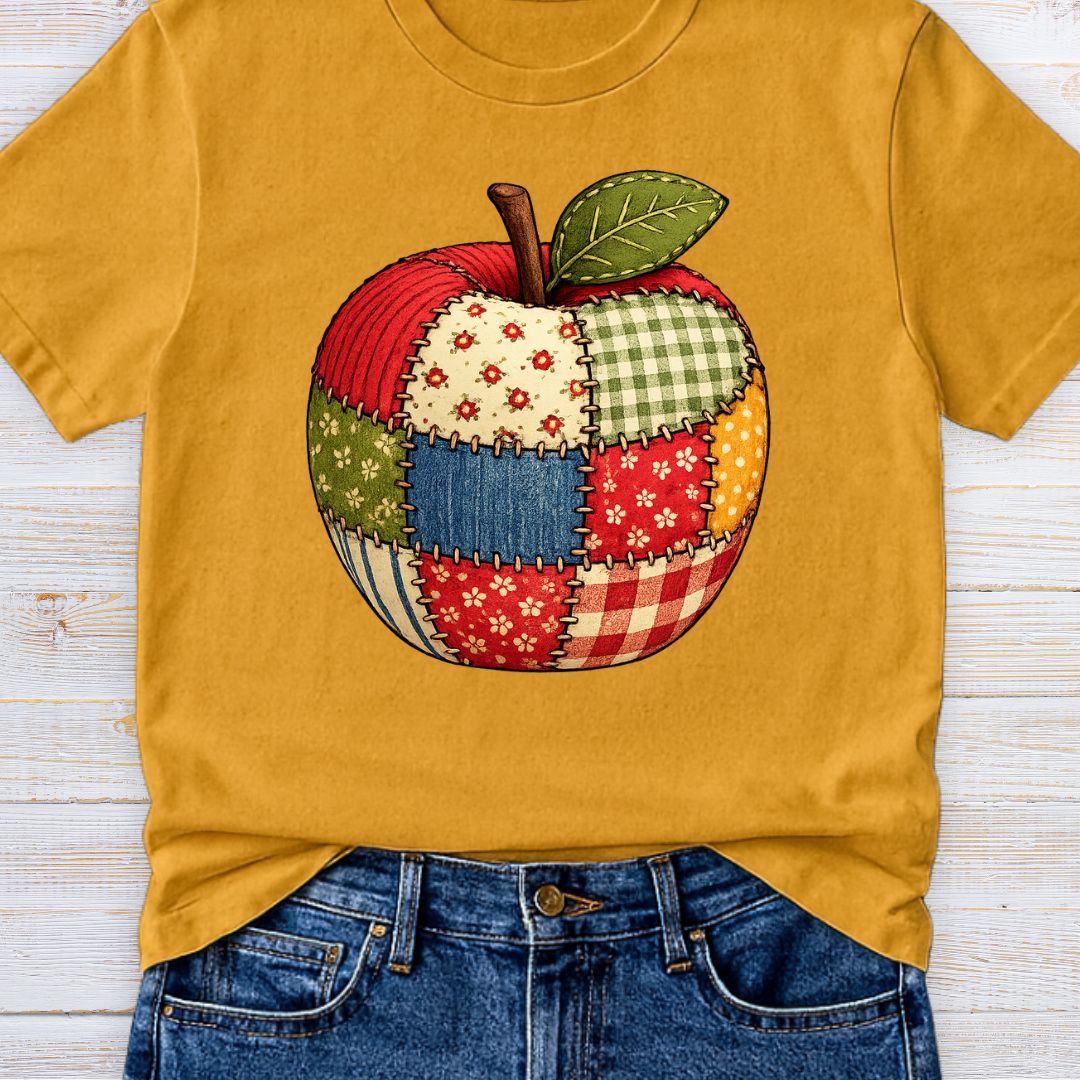 Patchwork Apple Teacher T-Shirt - teachngear