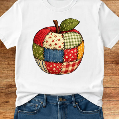 Patchwork Apple Teacher T-Shirt - teachngear