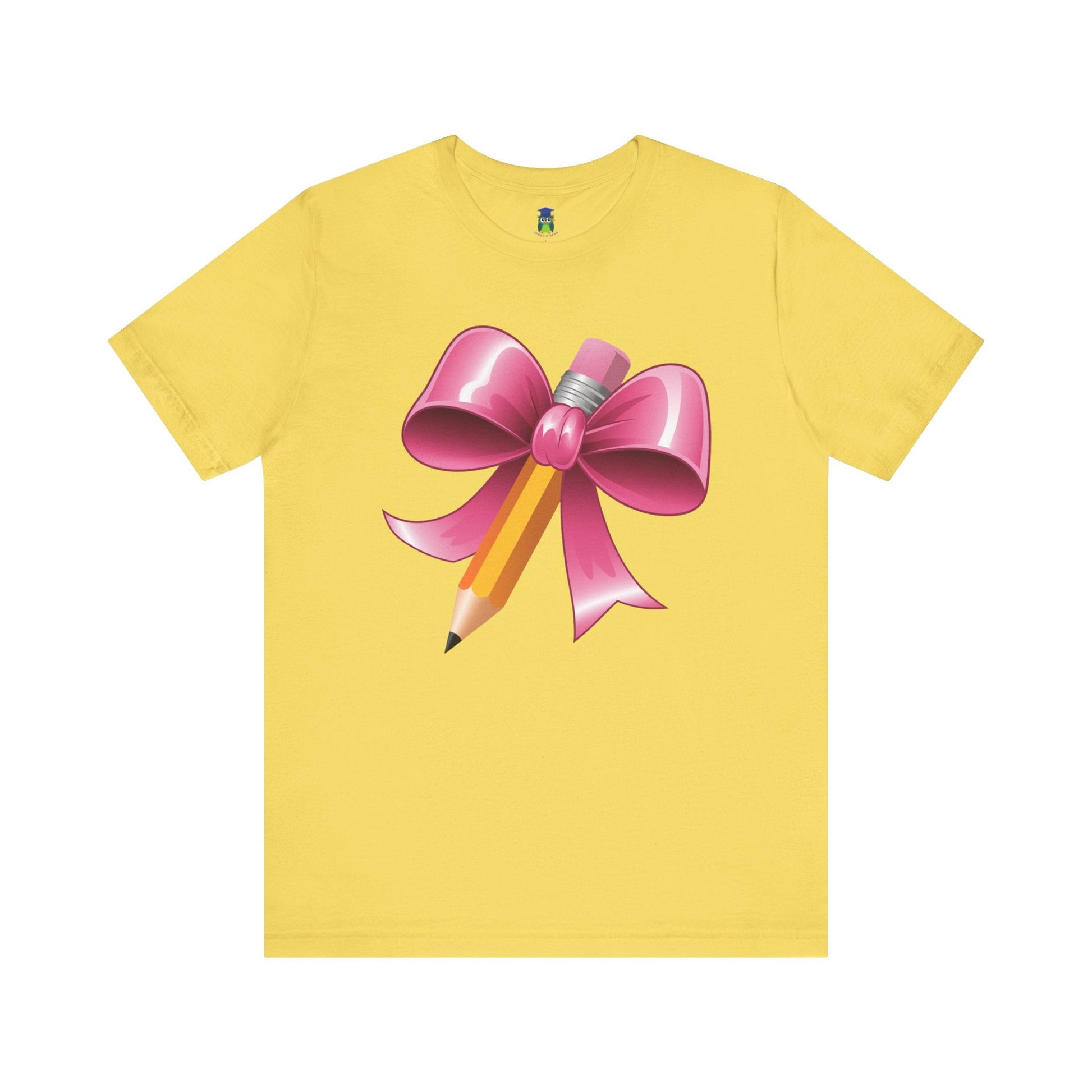 Pencil with Bow Teacher Shirt - teachngear