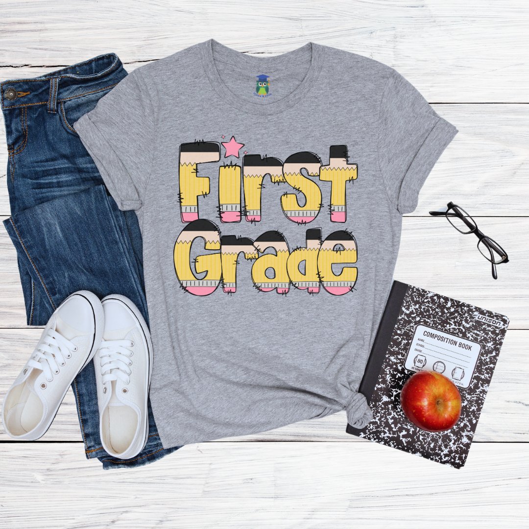 Pencils First Grade Teacher Shirt - teachngear