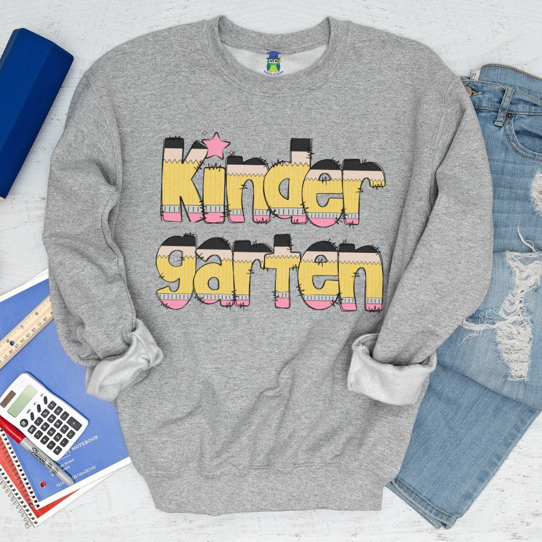 Pencils Kindergarten Teacher Sweatshirt - teachngear