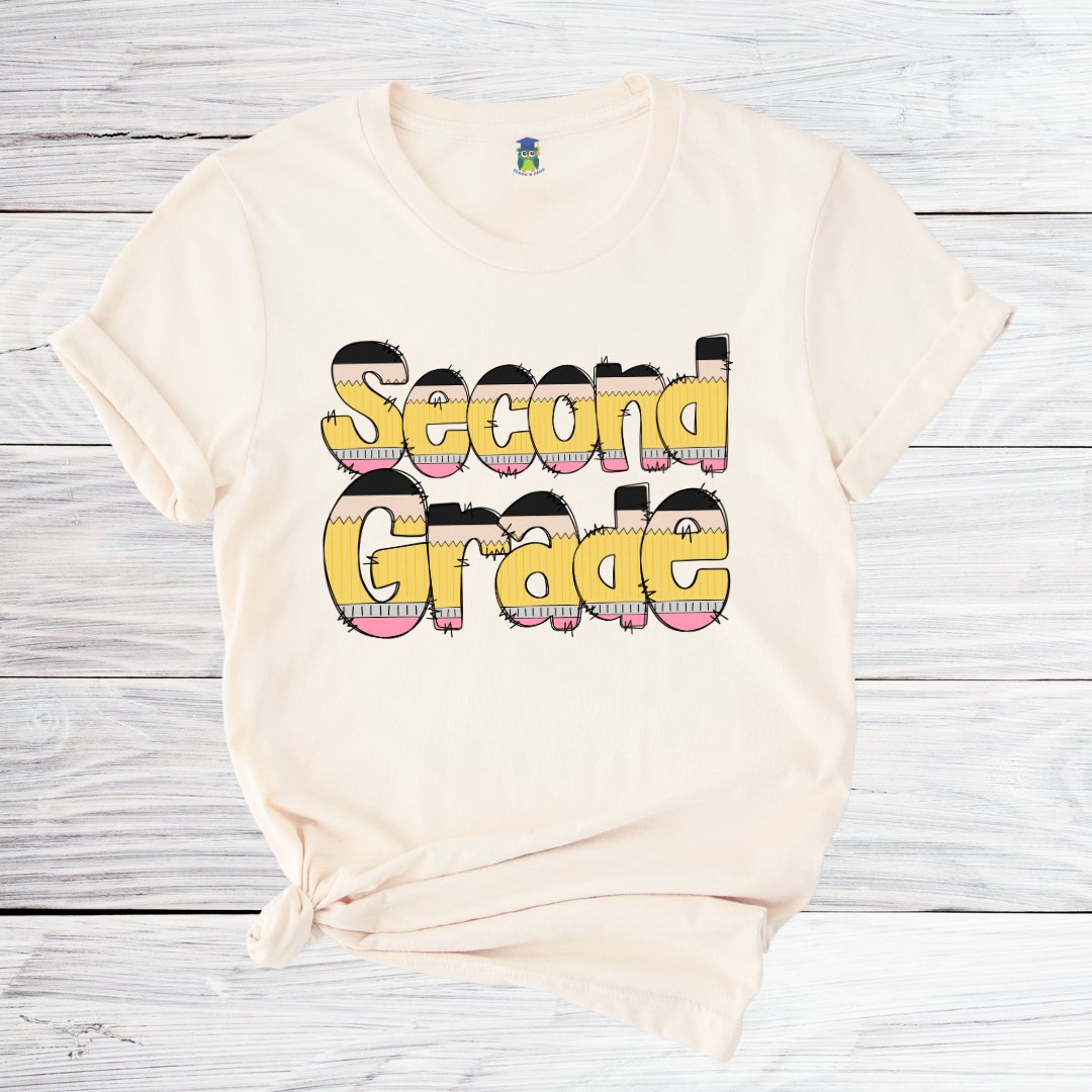 Pencils Second Grade Teacher Shirt - teachngear