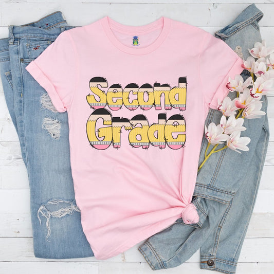 Pencils Second Grade Teacher Shirt - teachngear