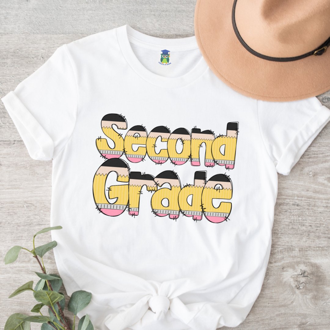 Pencils Second Grade Teacher Shirt - teachngear