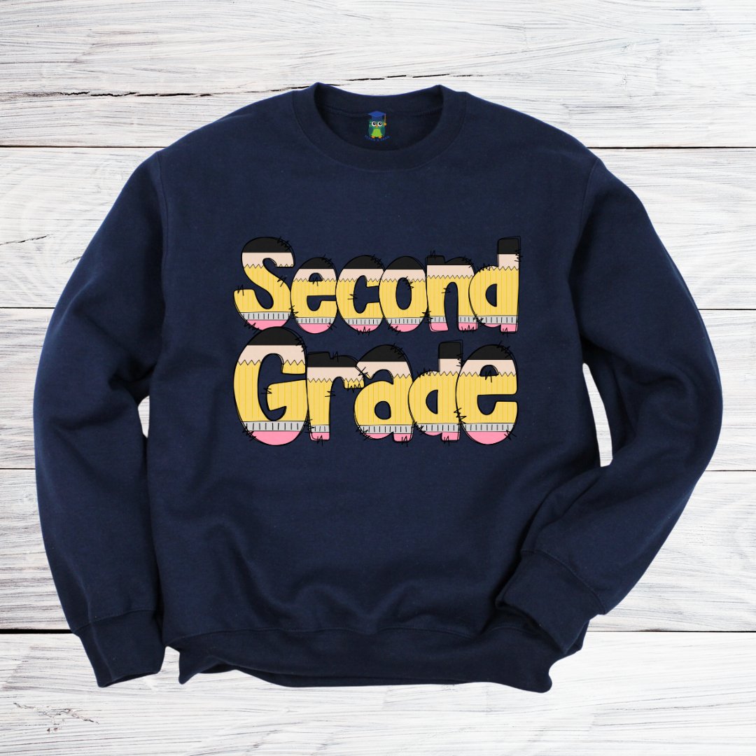 Pencils Second Grade Teacher Sweatshirt - teachngear