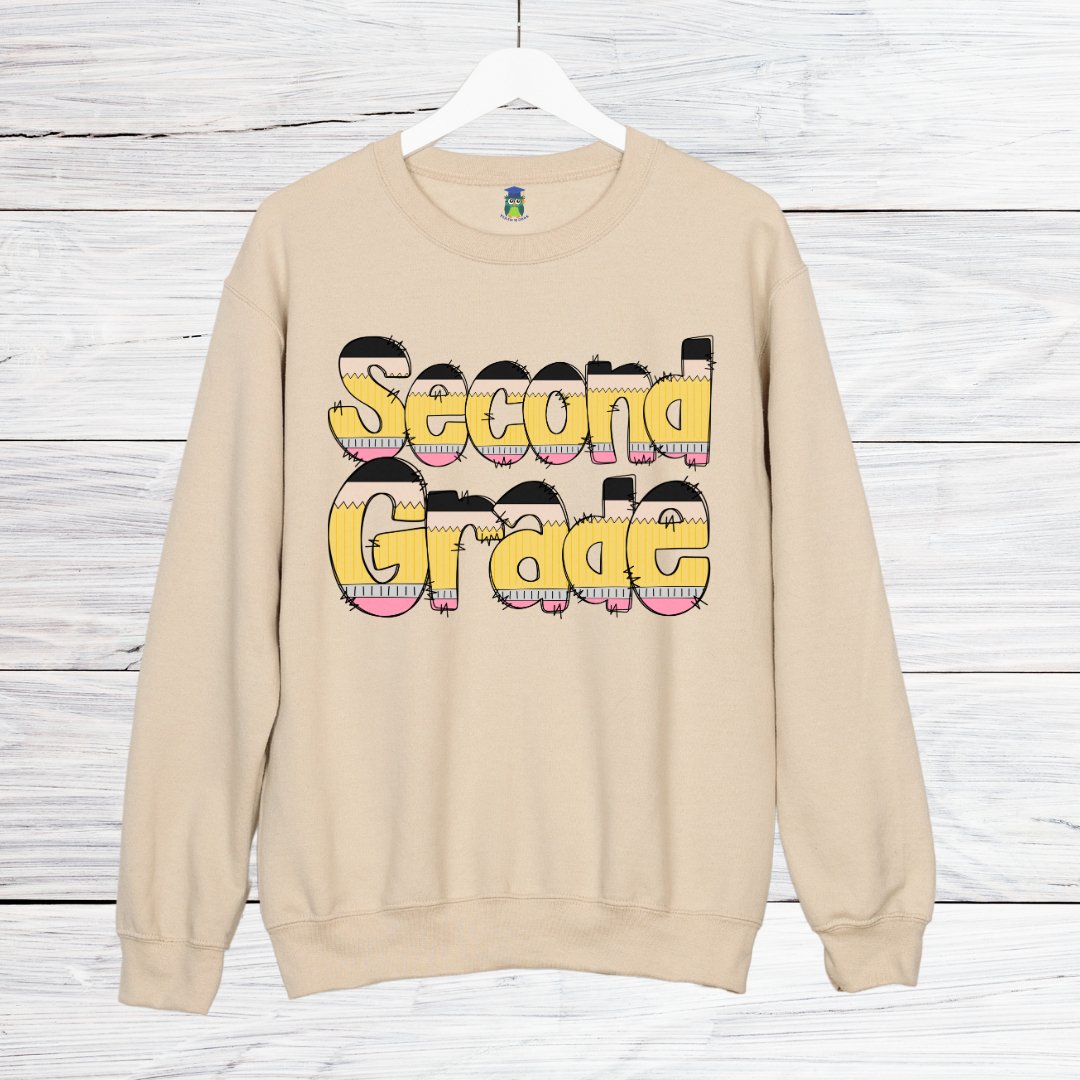 Pencils Second Grade Teacher Sweatshirt - teachngear