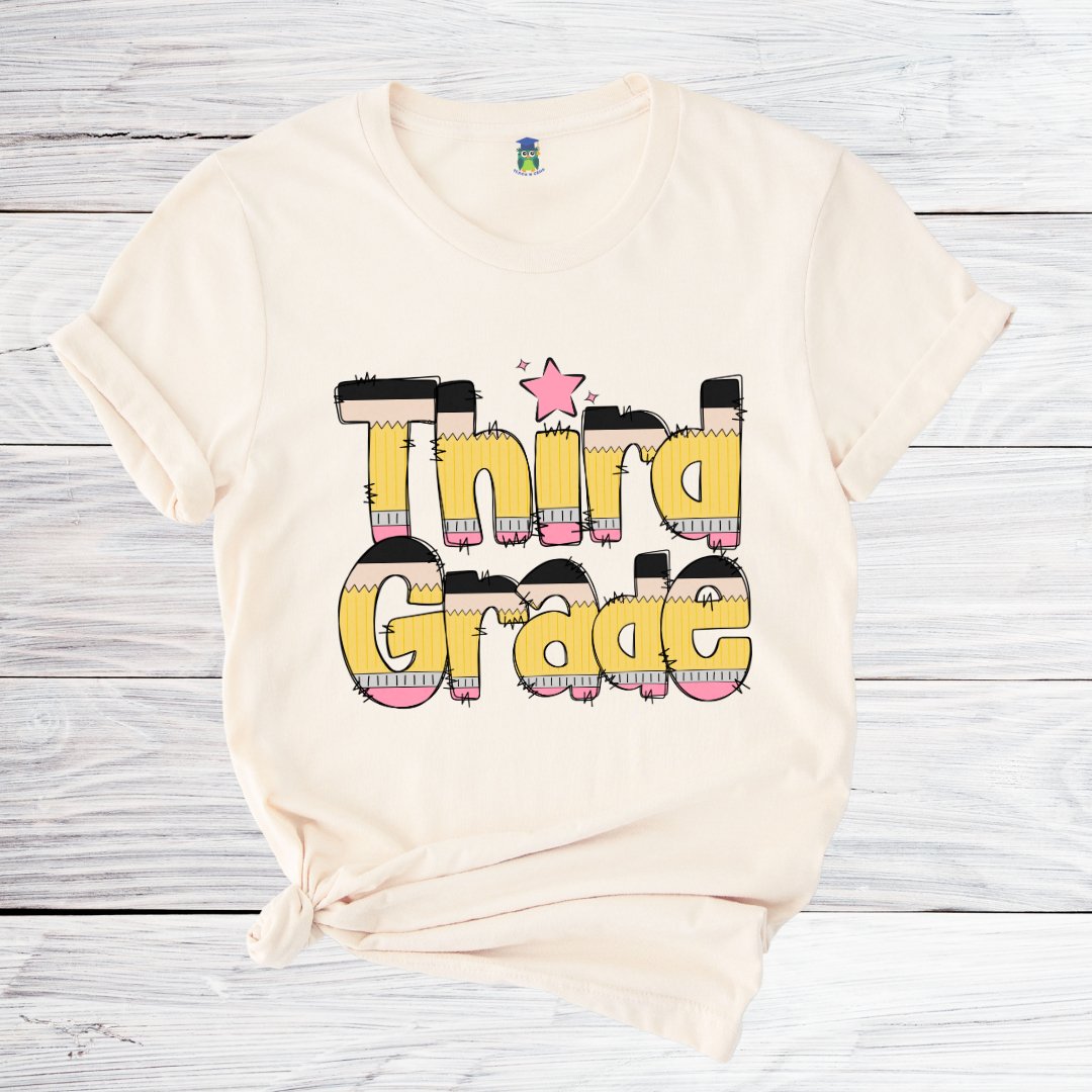 Pencils Third Grade Teacher Shirt - teachngear