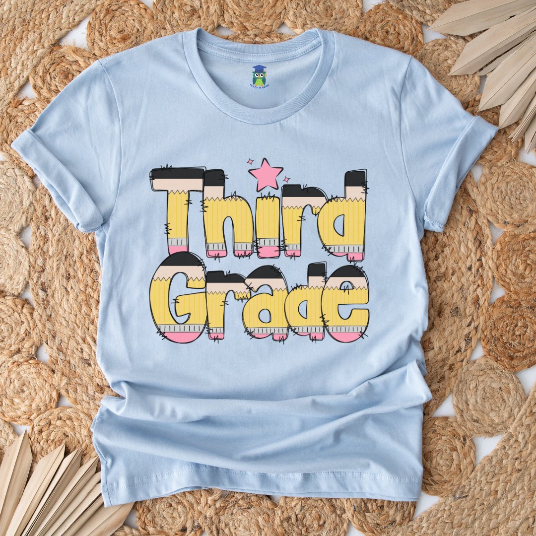 Pencils Third Grade Teacher Shirt - teachngear