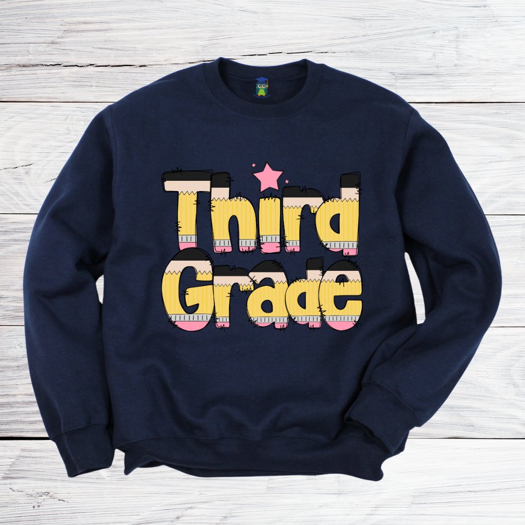 Pencils Third Grade Teacher Sweatshirt - teachngear