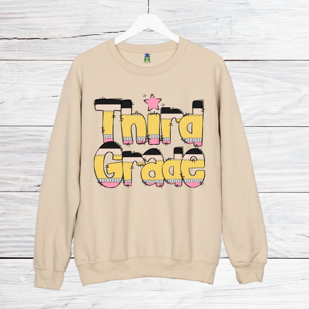 Pencils Third Grade Teacher Sweatshirt - teachngear