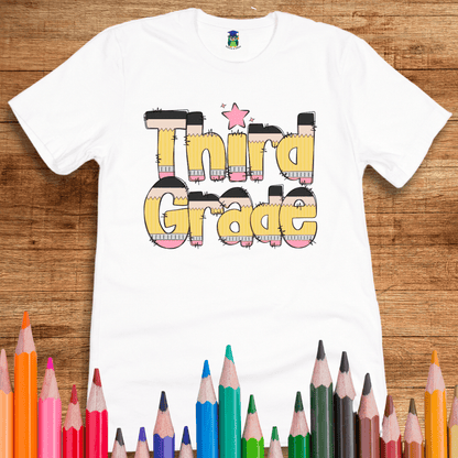 Pencils Third Grade Teacher T-Shirt - teachngear