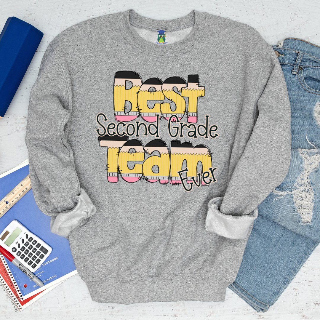 Personalized Best Team Ever Front and Back Sweatshirt - teachngear