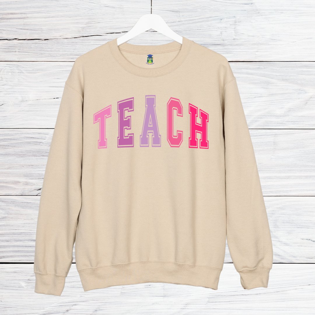 Pink TEACH Teacher Sweatshirt - teachngear