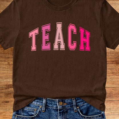 Pink TEACH Teacher T-Shirt - teachngear