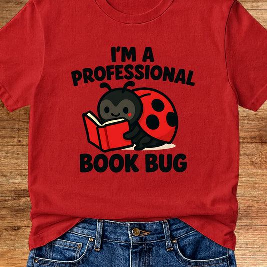 Professional Book Bug Teacher T-Shirt - teachngear