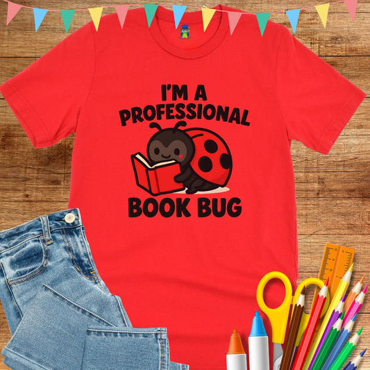 Professional Book Bug Teacher T-Shirt - teachngear